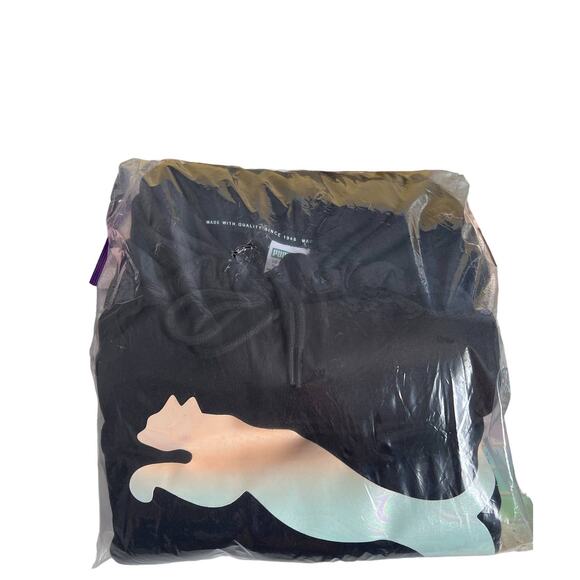 NEW Puma Classics Logo Hoodie Black Iridescent Women’s XL 531861-71 - Picture 5 of 6